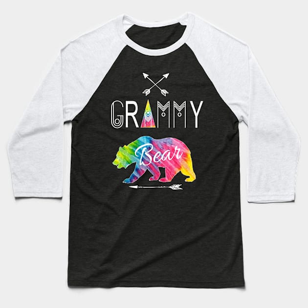 Grammy Bear Matching Family Tye Die Christmas Camping Gift Baseball T-Shirt by Kimmicsts